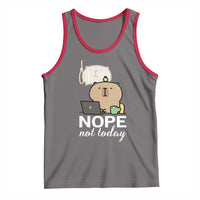 Nope Not Today Tank Top Funny Lazy Capybara Meme - Wonder Print Shop