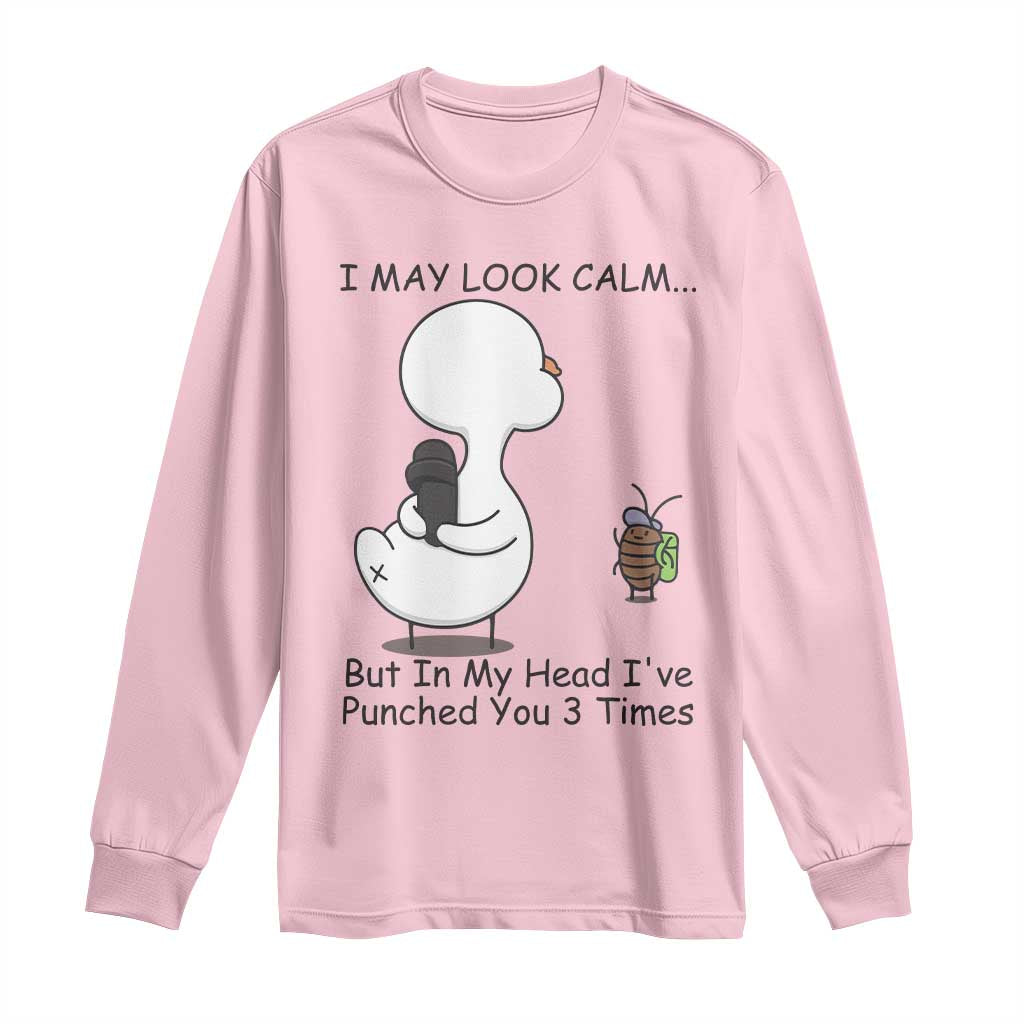In My Head I Have Pecked You 3 Times Long Sleeve Shirt Funny Duck Sarcastic Farm Humor - Wonder Print Shop