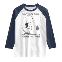 In My Head I Have Pecked You 3 Times Raglan Shirt Funny Duck Sarcastic Farm Humor - Wonder Print Shop