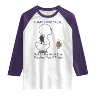 In My Head I Have Pecked You 3 Times Raglan Shirt Funny Duck Sarcastic Farm Humor - Wonder Print Shop