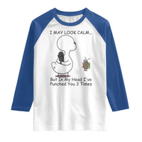 In My Head I Have Pecked You 3 Times Raglan Shirt Funny Duck Sarcastic Farm Humor - Wonder Print Shop