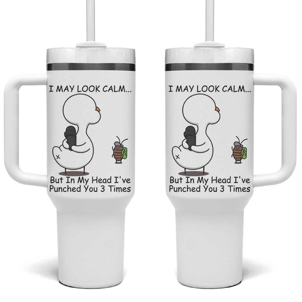 In My Head I Have Pecked You 3 Times Tumbler With Handle Funny Duck Sarcastic Farm Humor