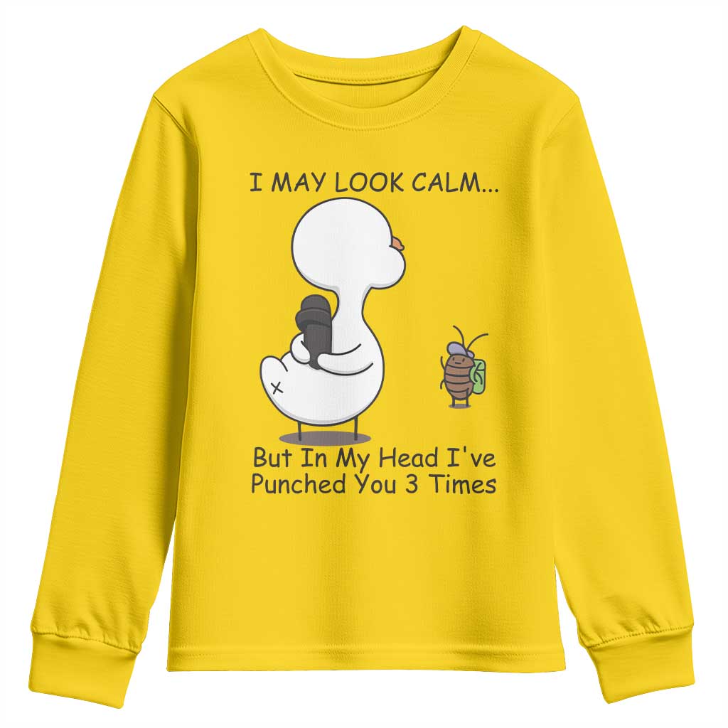 In My Head I Have Pecked You 3 Times Youth Sweatshirt Funny Duck Sarcastic Farm Humor - Wonder Print Shop