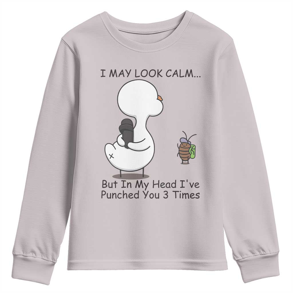 In My Head I Have Pecked You 3 Times Youth Sweatshirt Funny Duck Sarcastic Farm Humor - Wonder Print Shop