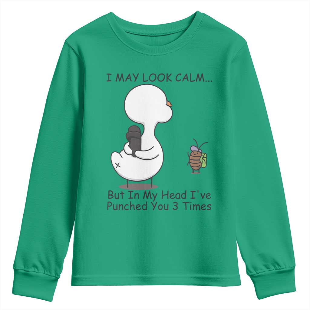 In My Head I Have Pecked You 3 Times Youth Sweatshirt Funny Duck Sarcastic Farm Humor - Wonder Print Shop