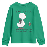In My Head I Have Pecked You 3 Times Youth Sweatshirt Funny Duck Sarcastic Farm Humor - Wonder Print Shop