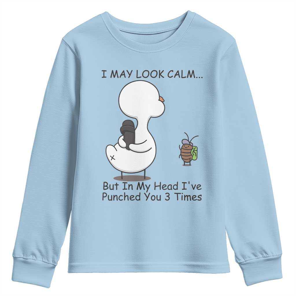 In My Head I Have Pecked You 3 Times Youth Sweatshirt Funny Duck Sarcastic Farm Humor - Wonder Print Shop