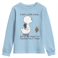 In My Head I Have Pecked You 3 Times Youth Sweatshirt Funny Duck Sarcastic Farm Humor - Wonder Print Shop