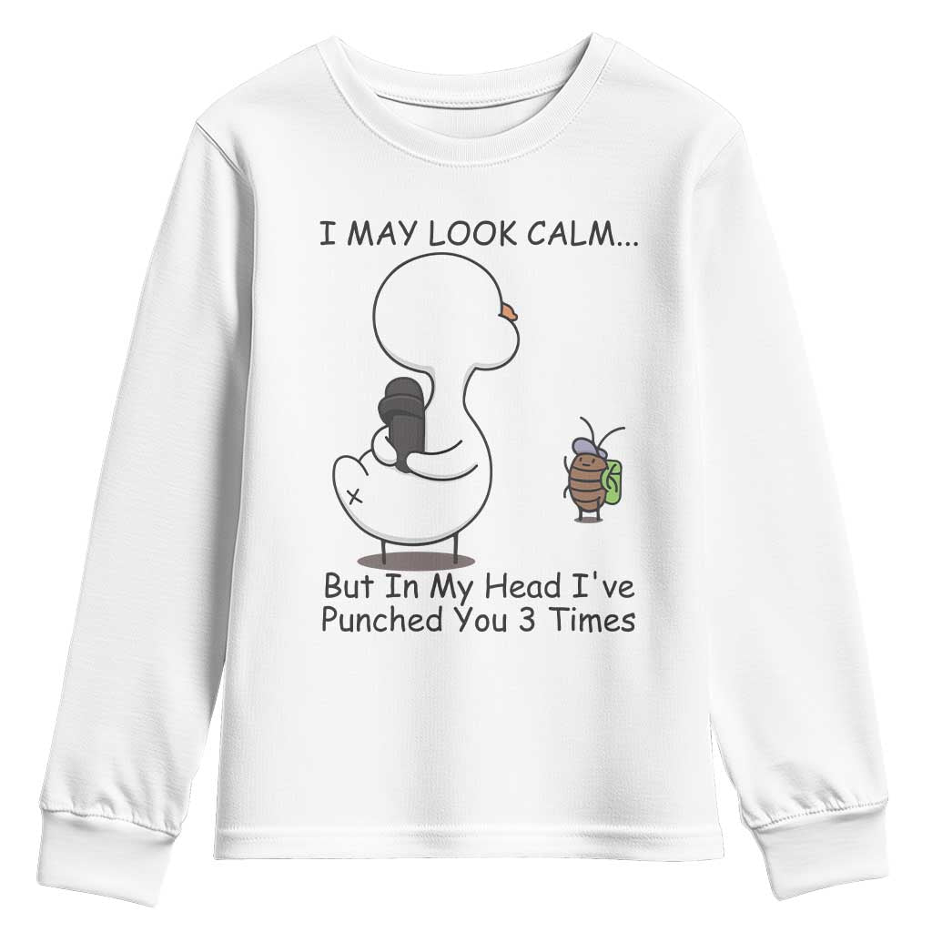In My Head I Have Pecked You 3 Times Youth Sweatshirt Funny Duck Sarcastic Farm Humor - Wonder Print Shop