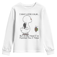 In My Head I Have Pecked You 3 Times Youth Sweatshirt Funny Duck Sarcastic Farm Humor - Wonder Print Shop