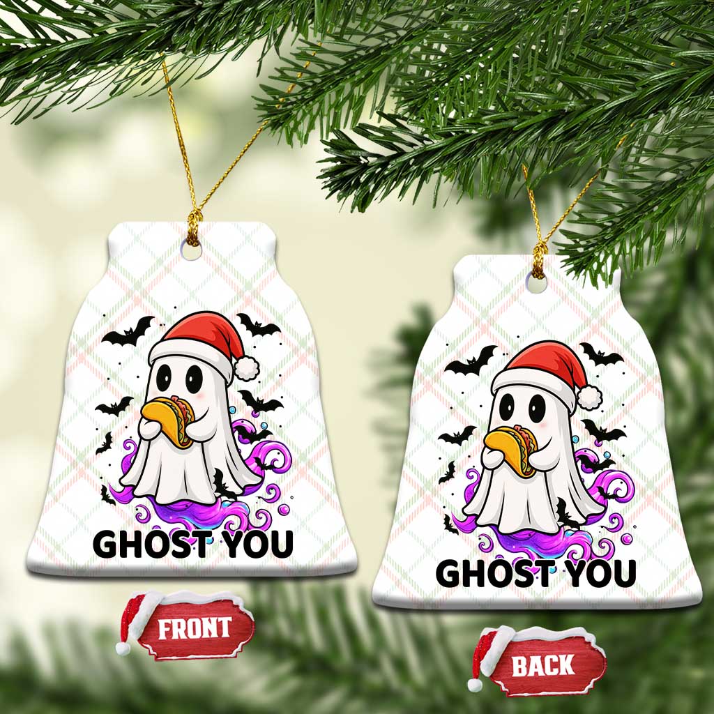 Funny Ghost Halloween Xmas Ceramic Ornament Ghost You - Wonder Print Shop