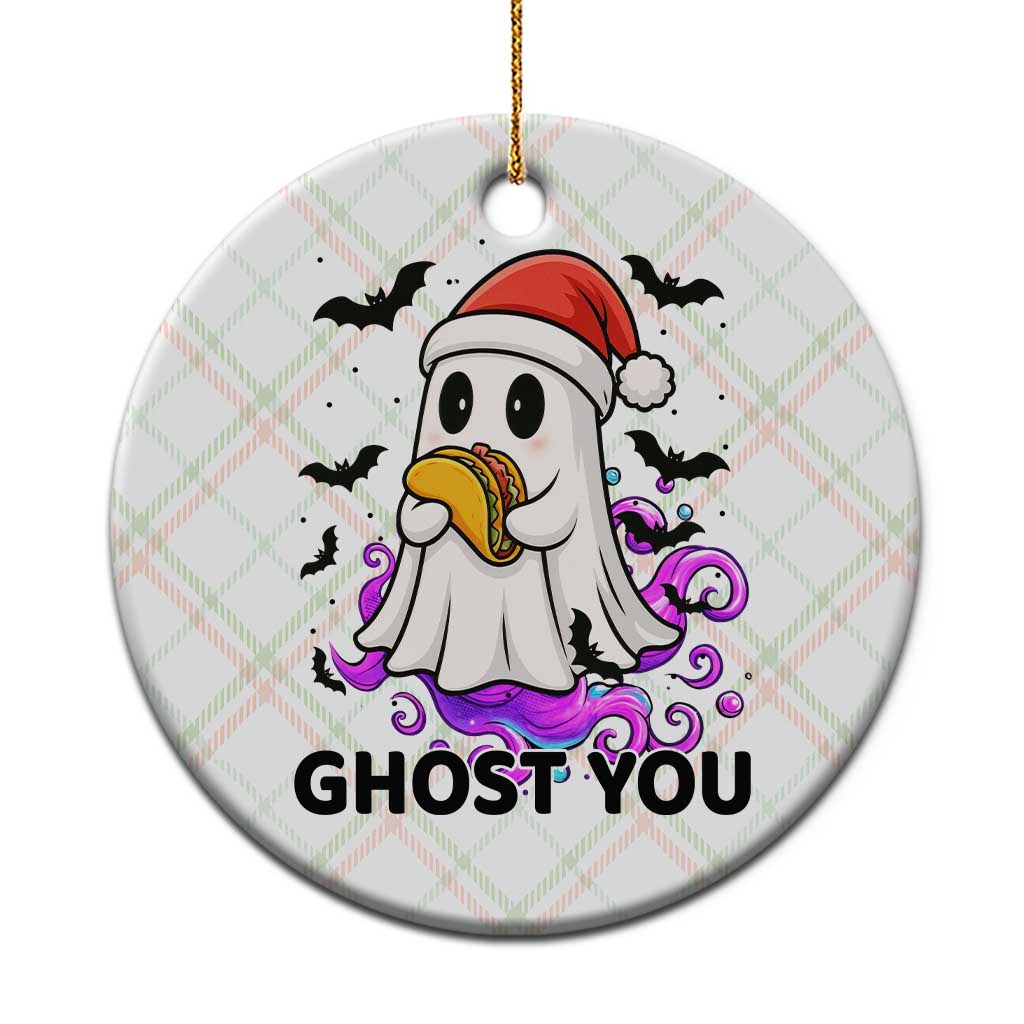 Funny Ghost Halloween Xmas Ceramic Ornament Ghost You - Wonder Print Shop