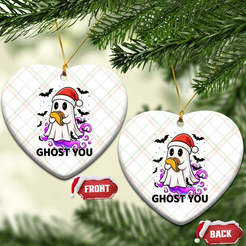 Funny Ghost Halloween Xmas Ceramic Ornament Ghost You - Wonder Print Shop