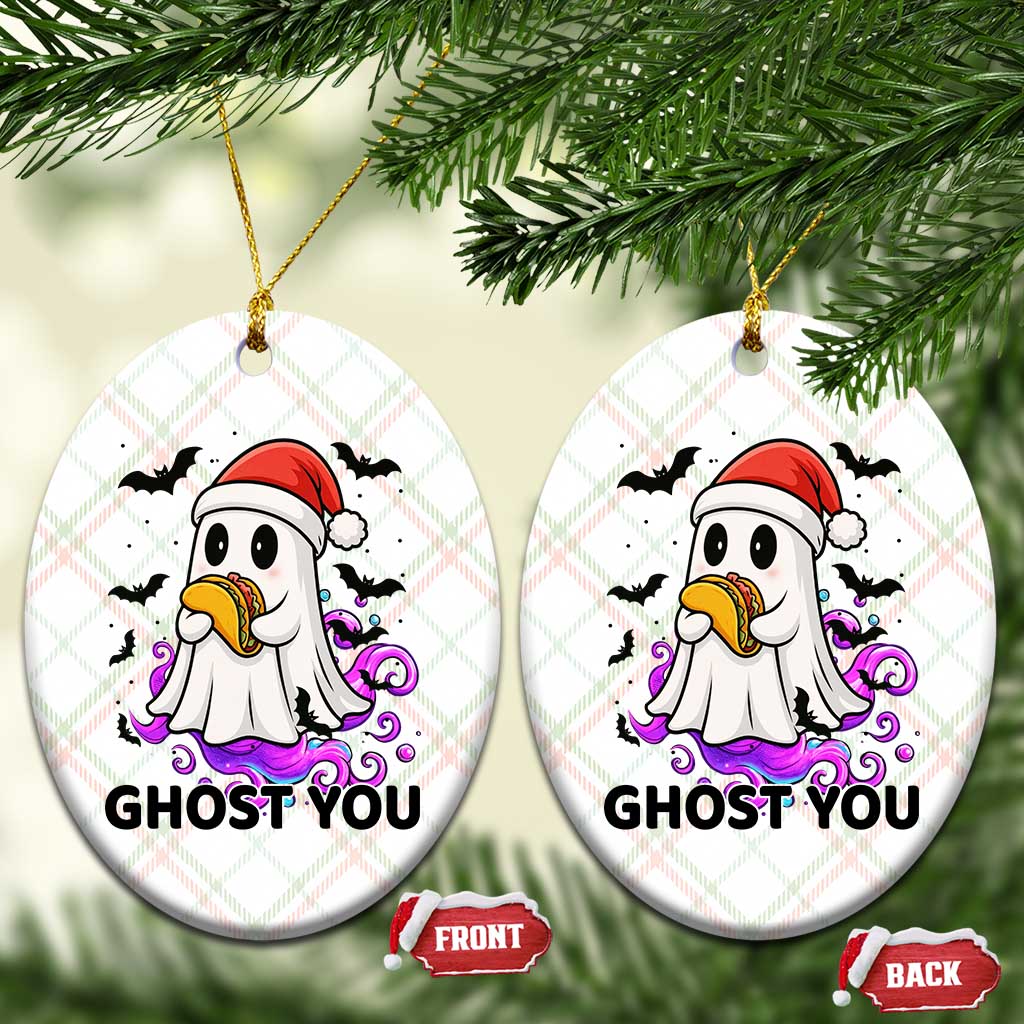 Funny Ghost Halloween Xmas Ceramic Ornament Ghost You - Wonder Print Shop