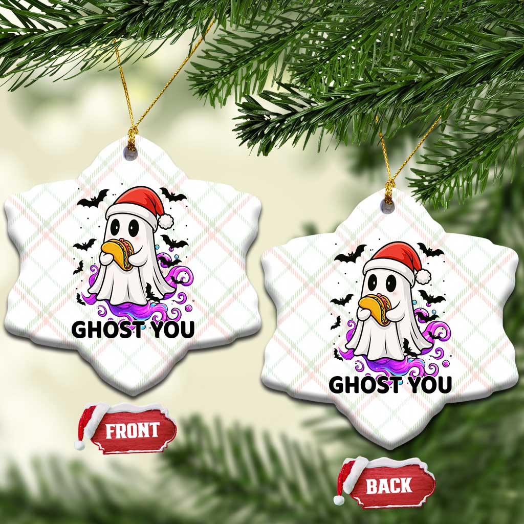 Funny Ghost Halloween Xmas Ceramic Ornament Ghost You - Wonder Print Shop