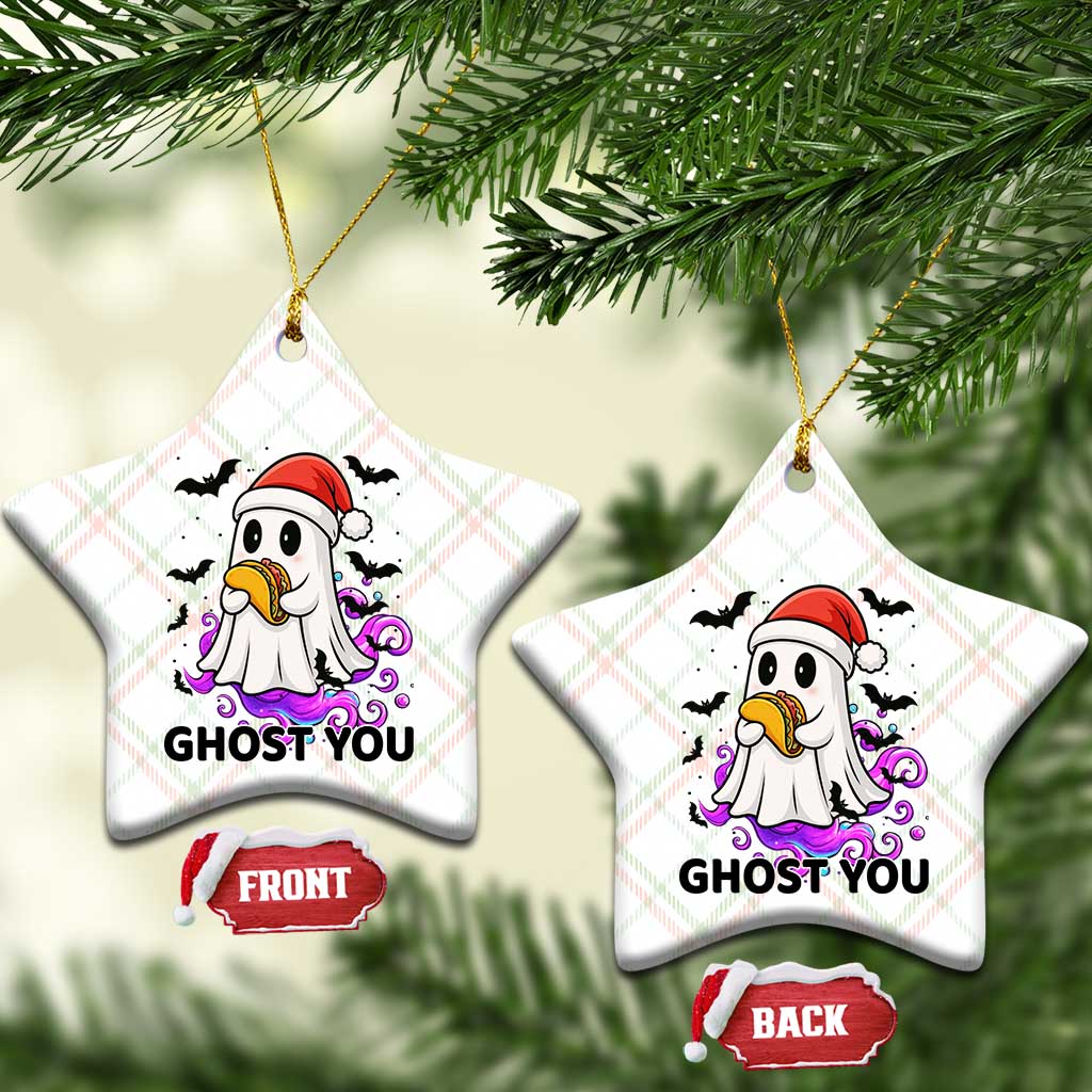 Funny Ghost Halloween Xmas Ceramic Ornament Ghost You - Wonder Print Shop