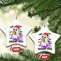 Funny Ghost Halloween Xmas Ceramic Ornament Ghost You - Wonder Print Shop