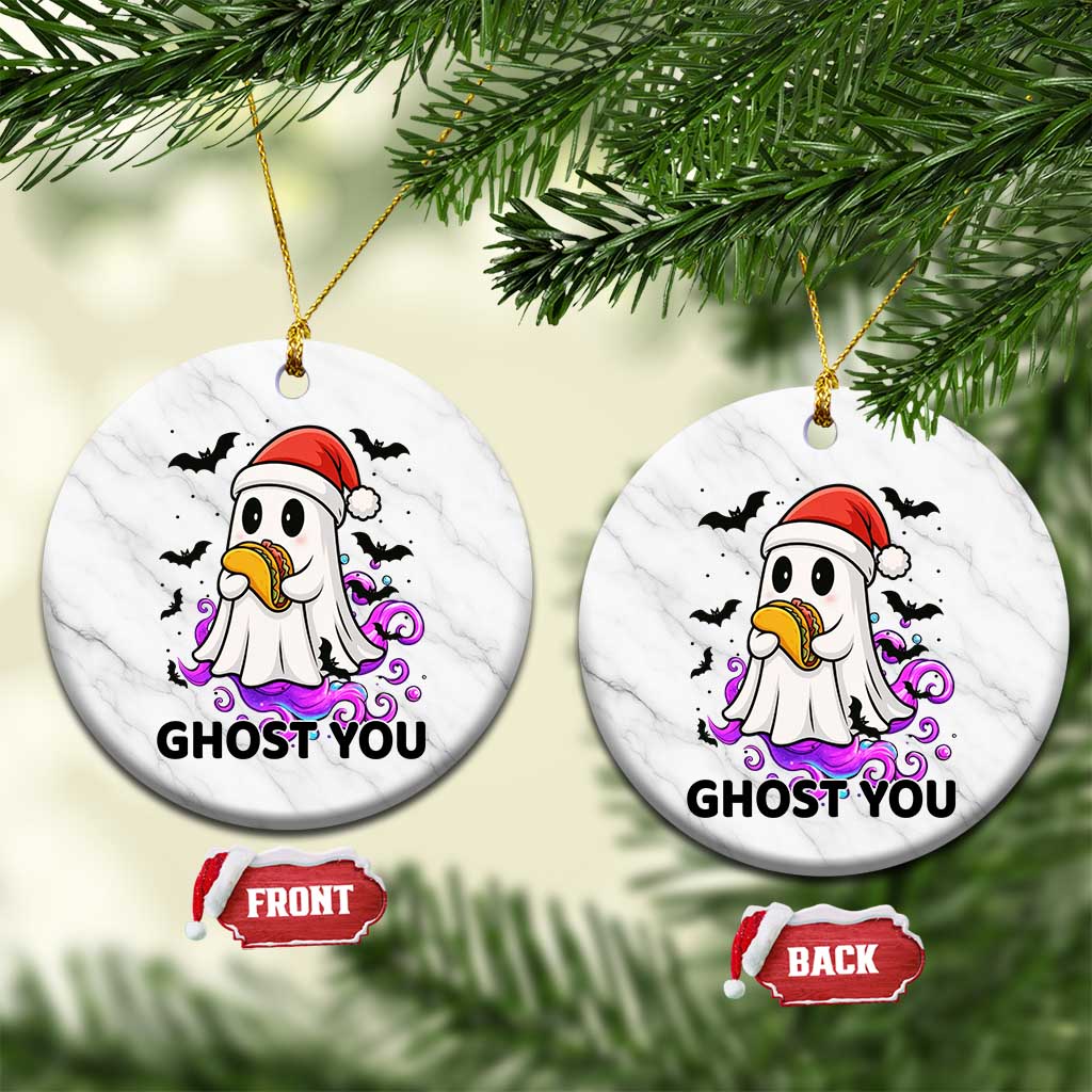 Funny Ghost Halloween Xmas Ceramic Ornament Ghost You - Wonder Print Shop