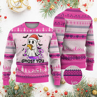 Funny Ghost Halloween Xmas Ugly Christmas Sweater Ghost You - Wonder Print Shop