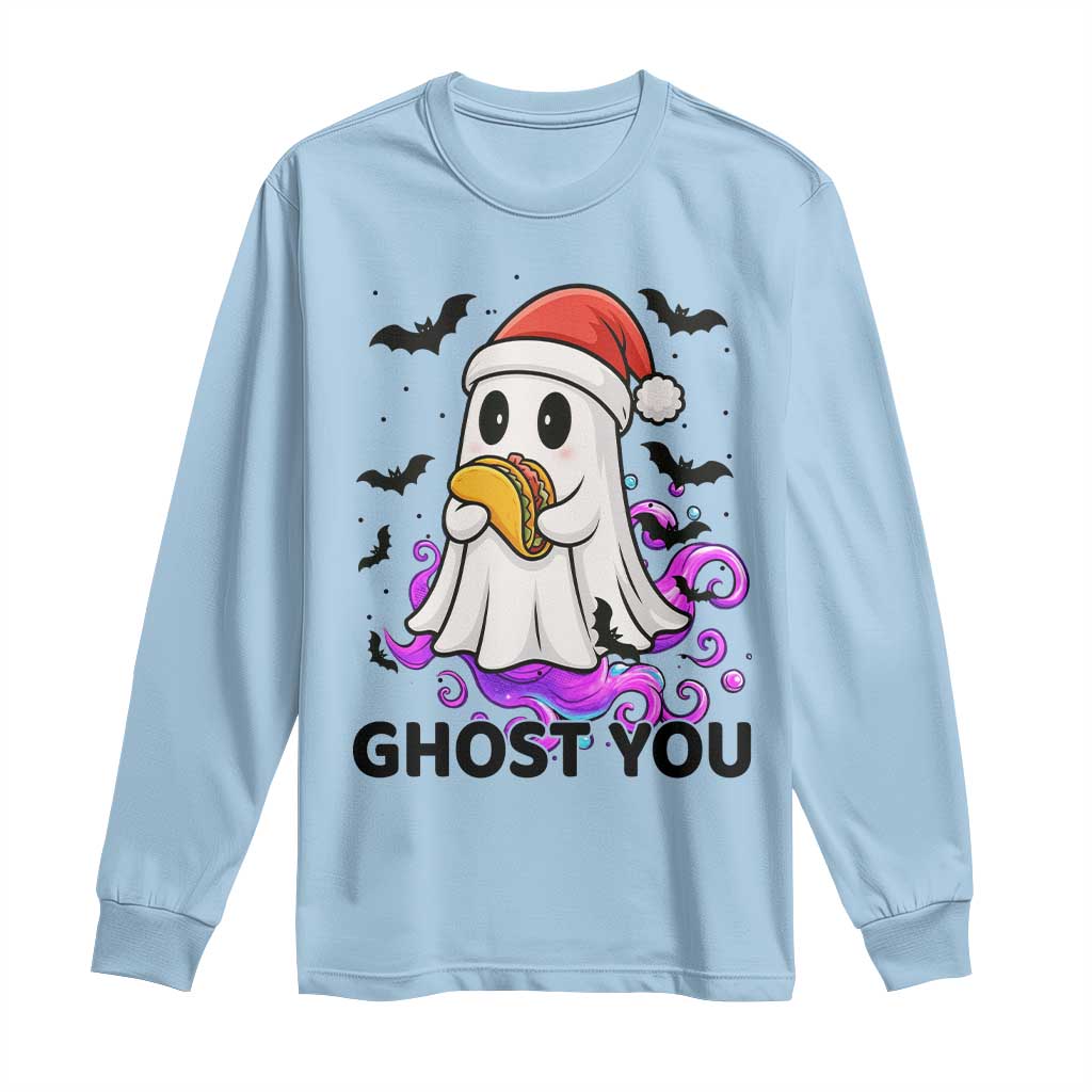 Funny Ghost Halloween Christmas Long Sleeve Shirt Ghost You - Wonder Print Shop