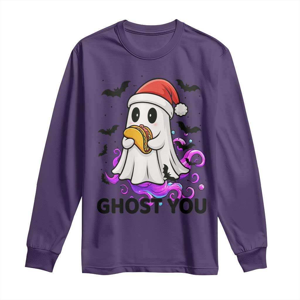 Funny Ghost Halloween Christmas Long Sleeve Shirt Ghost You - Wonder Print Shop