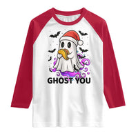 Funny Ghost Halloween Christmas Raglan Shirt Ghost You - Wonder Print Shop