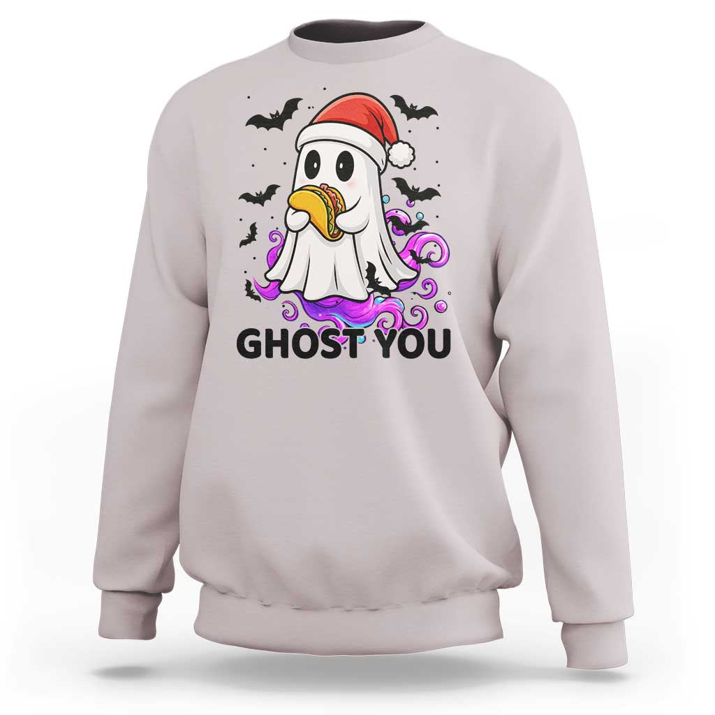 Funny Ghost Halloween Christmas Sweatshirt Ghost You - Wonder Print Shop