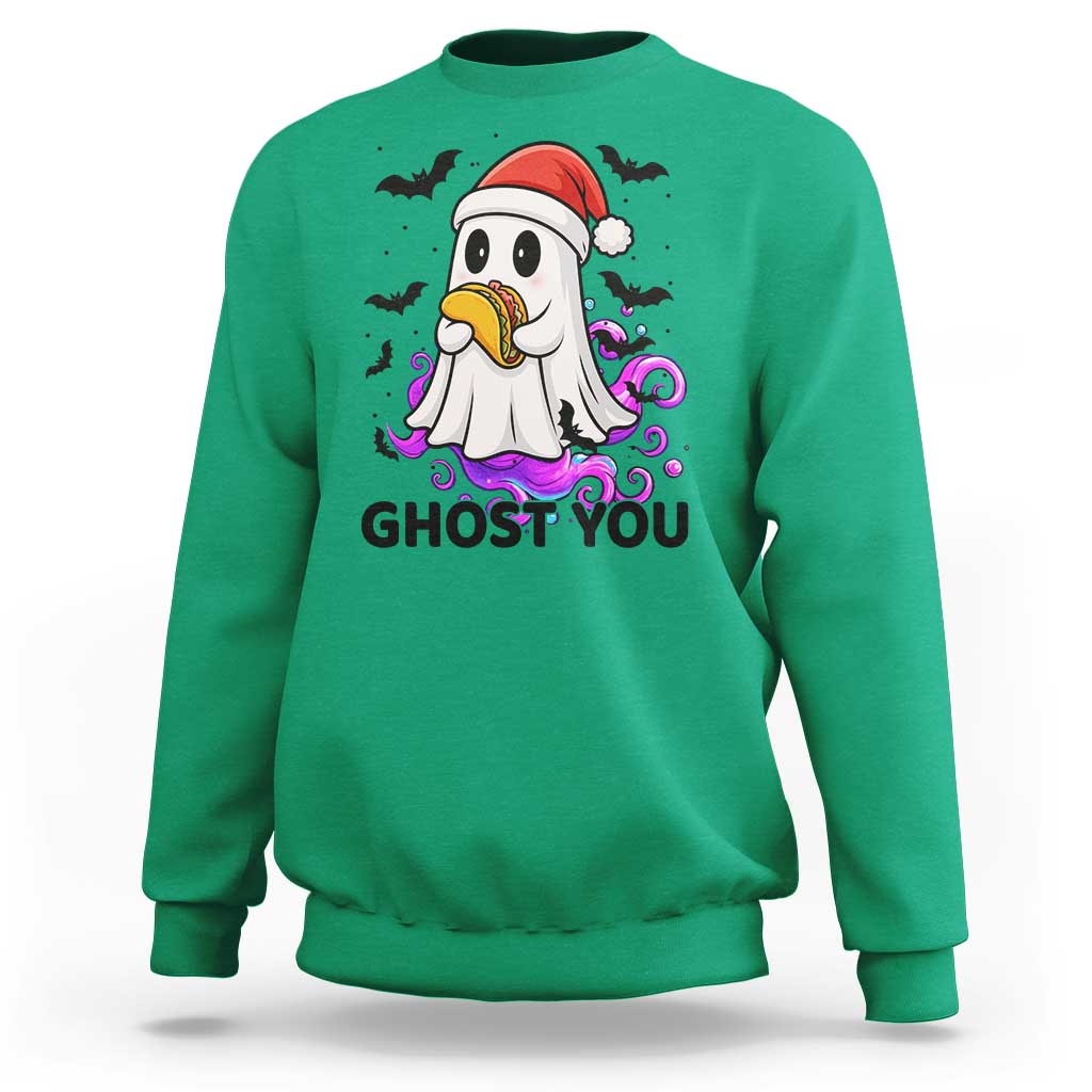 Funny Ghost Halloween Christmas Sweatshirt Ghost You - Wonder Print Shop