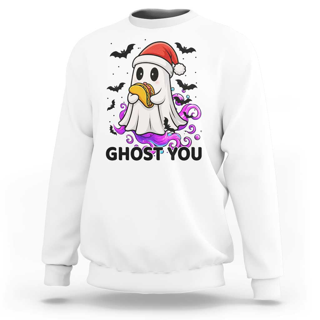 Funny Ghost Halloween Christmas Sweatshirt Ghost You - Wonder Print Shop
