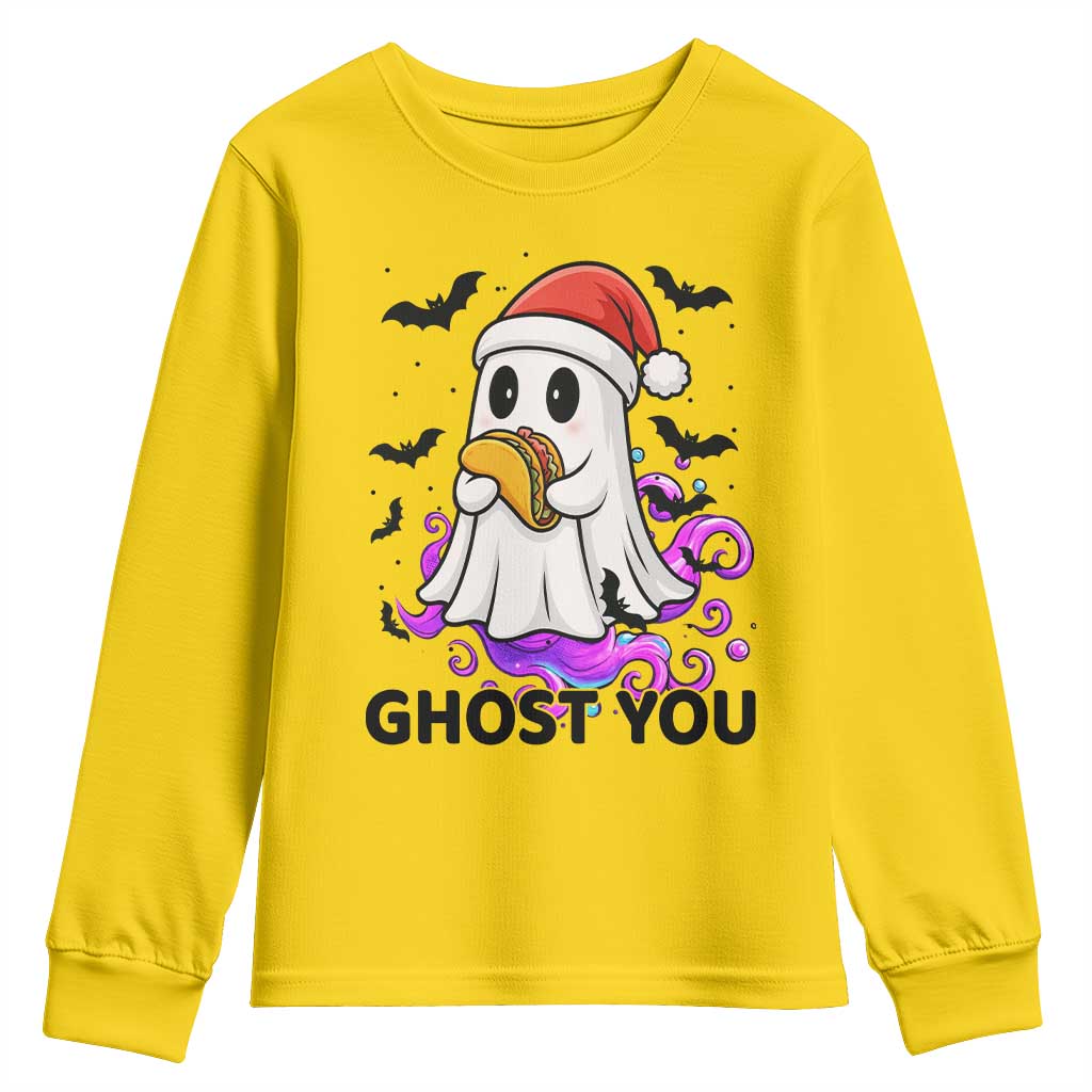 Funny Ghost Halloween Christmas Youth Sweatshirt Ghost You - Wonder Print Shop