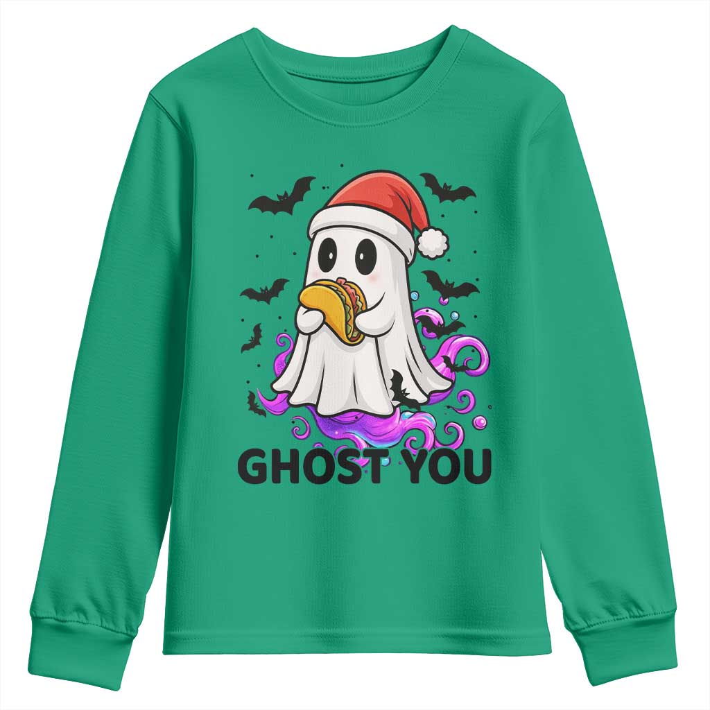 Funny Ghost Halloween Christmas Youth Sweatshirt Ghost You - Wonder Print Shop