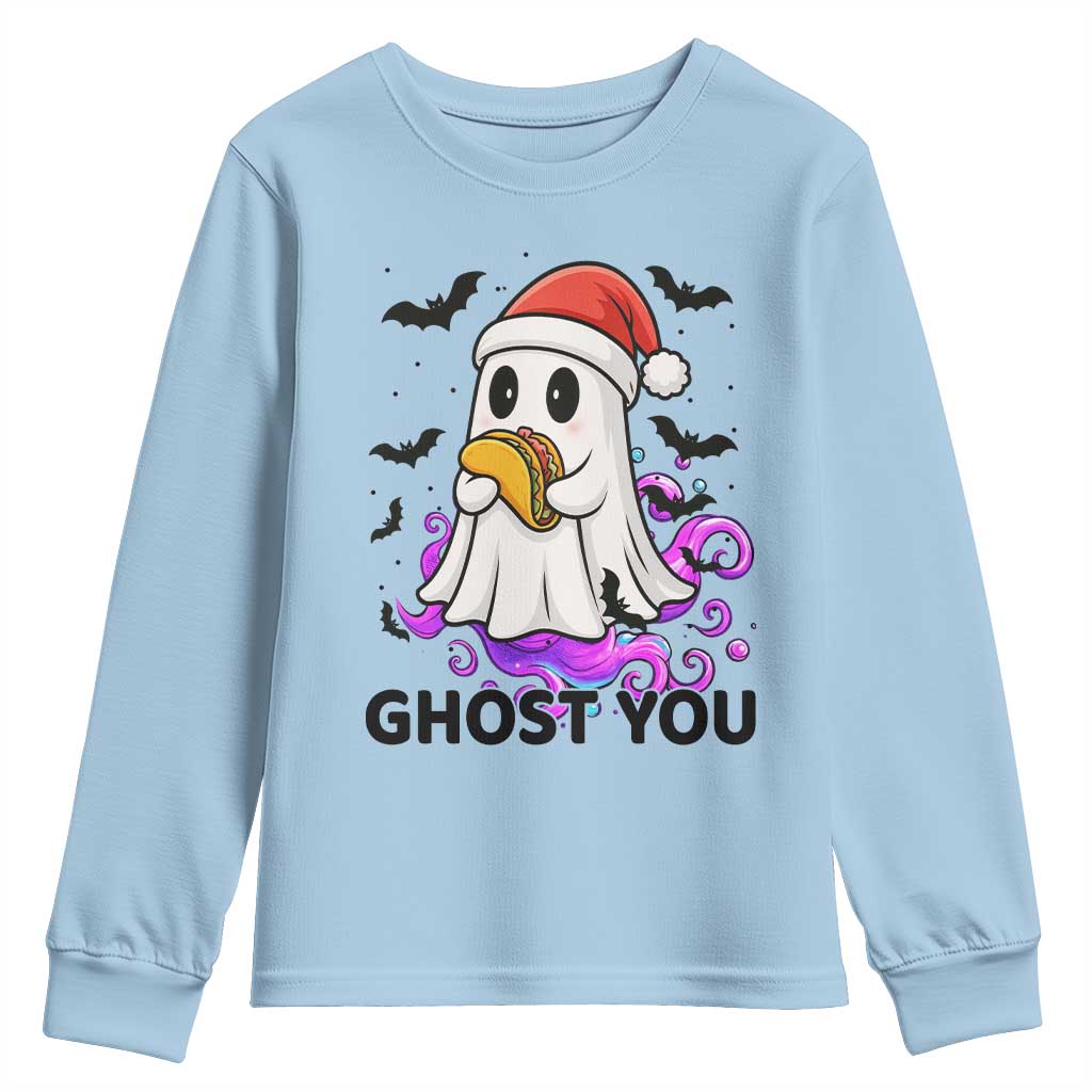 Funny Ghost Halloween Christmas Youth Sweatshirt Ghost You - Wonder Print Shop