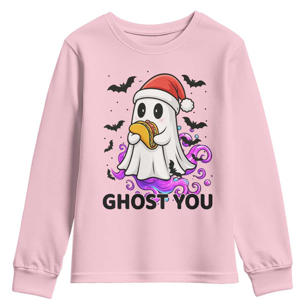 Funny Ghost Halloween Christmas Youth Sweatshirt Ghost You - Wonder Print Shop