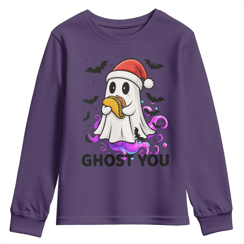 Funny Ghost Halloween Christmas Youth Sweatshirt Ghost You - Wonder Print Shop