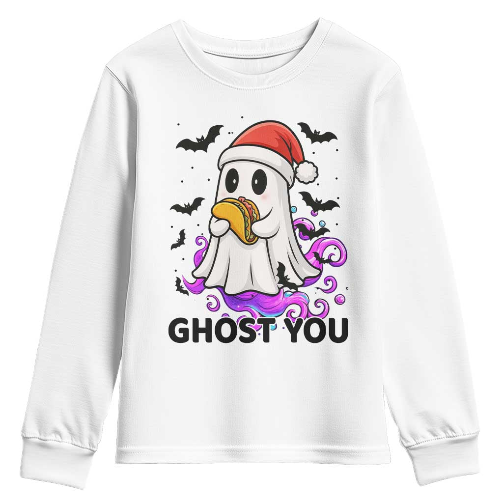 Funny Ghost Halloween Christmas Youth Sweatshirt Ghost You - Wonder Print Shop