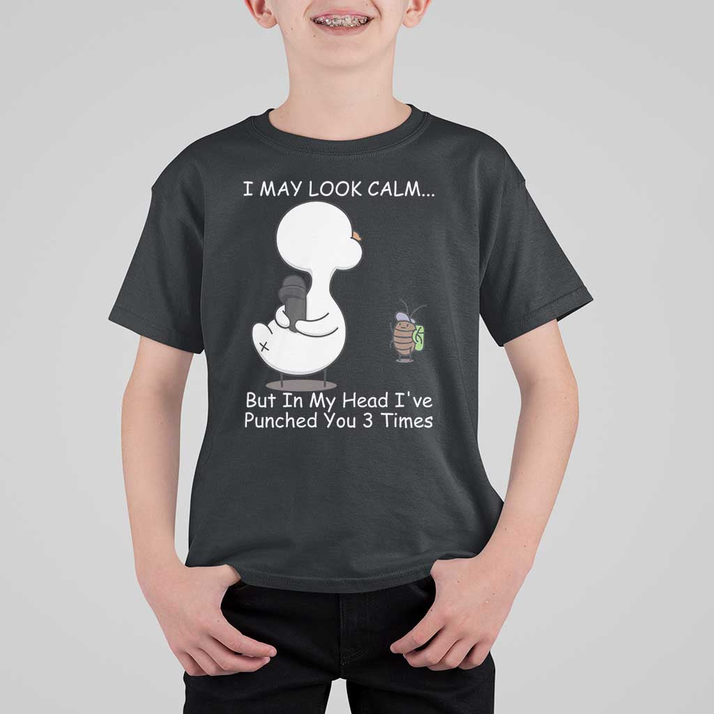 Duck Sarcastic Farm T Shirt For Kid In My Head I Have Pecked You 3 Times - Wonder Print Shop