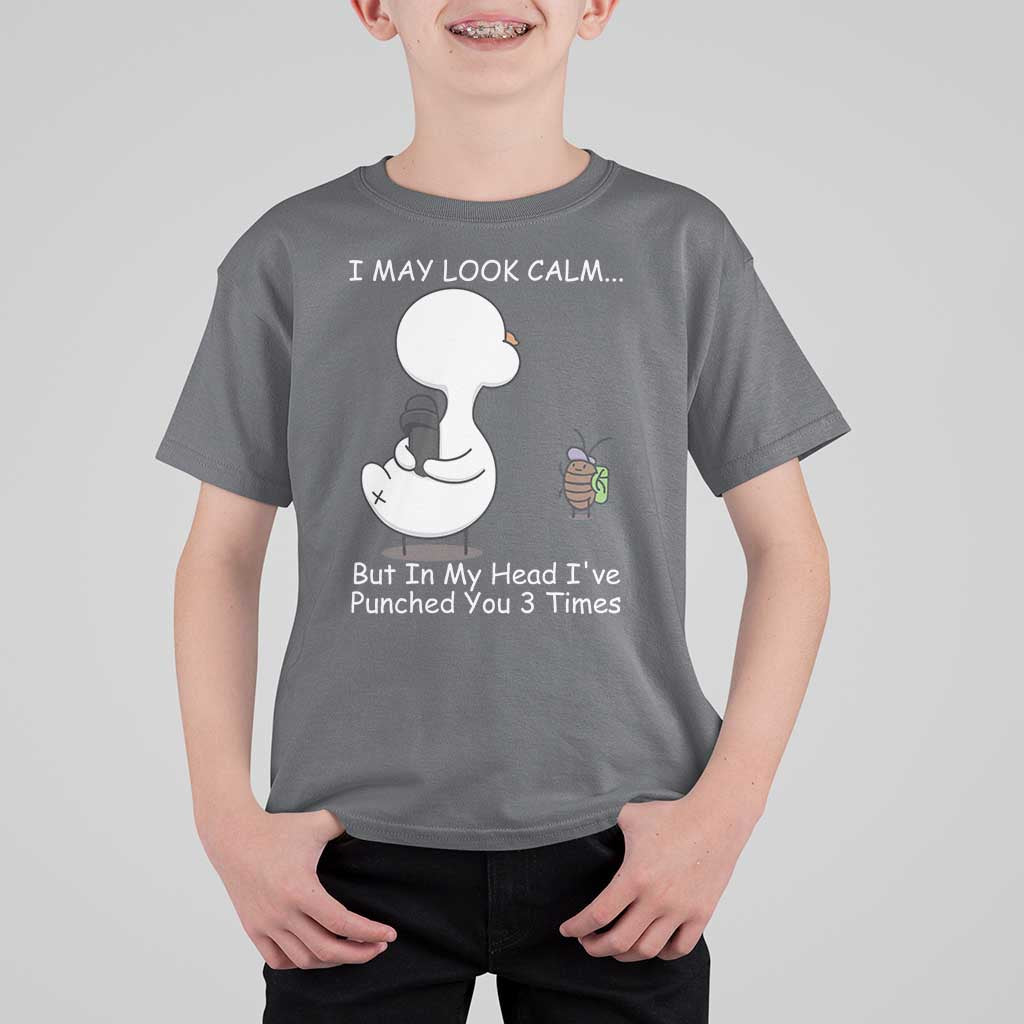 Duck Sarcastic Farm T Shirt For Kid In My Head I Have Pecked You 3 Times - Wonder Print Shop