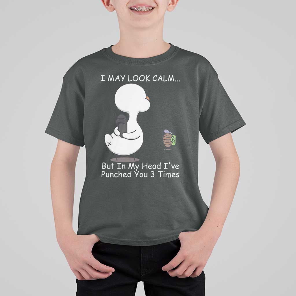 Duck Sarcastic Farm T Shirt For Kid In My Head I Have Pecked You 3 Times - Wonder Print Shop