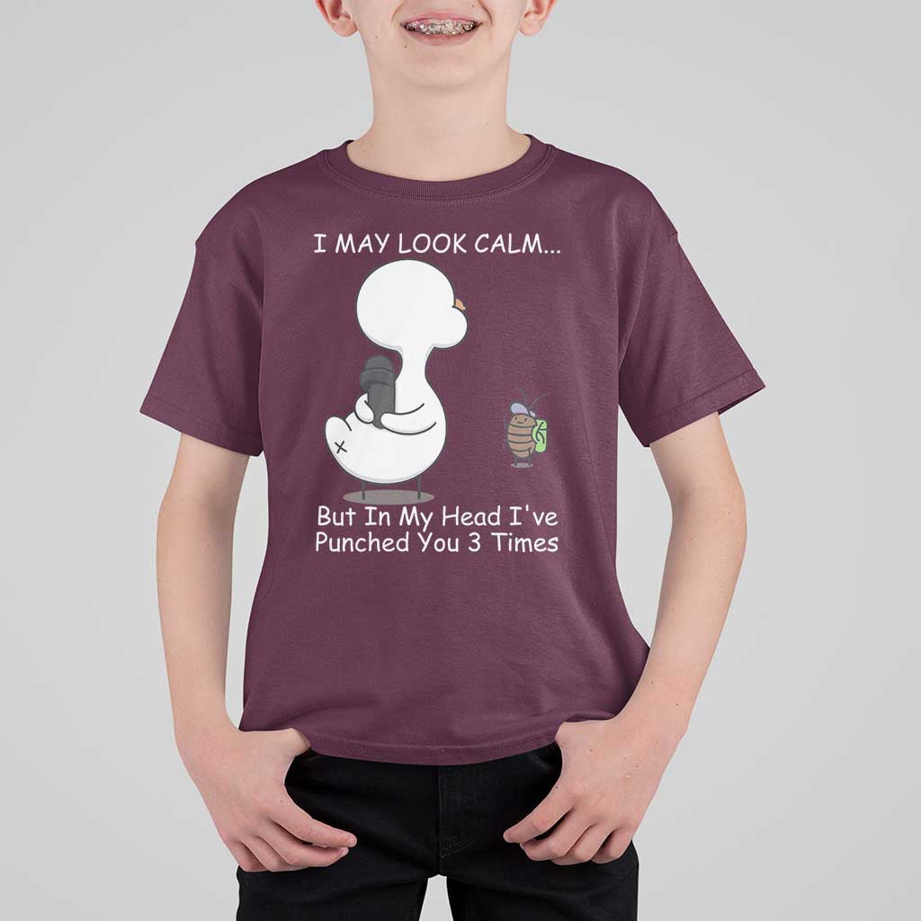 Duck Sarcastic Farm T Shirt For Kid In My Head I Have Pecked You 3 Times - Wonder Print Shop