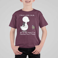 Duck Sarcastic Farm T Shirt For Kid In My Head I Have Pecked You 3 Times - Wonder Print Shop