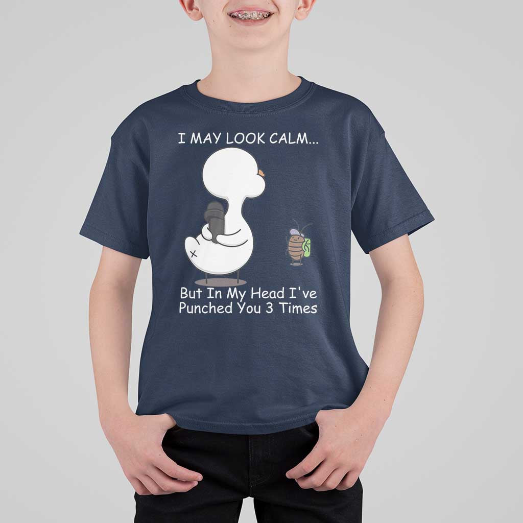 Duck Sarcastic Farm T Shirt For Kid In My Head I Have Pecked You 3 Times - Wonder Print Shop