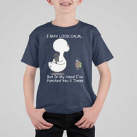Duck Sarcastic Farm T Shirt For Kid In My Head I Have Pecked You 3 Times - Wonder Print Shop