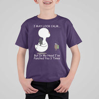 Duck Sarcastic Farm T Shirt For Kid In My Head I Have Pecked You 3 Times - Wonder Print Shop