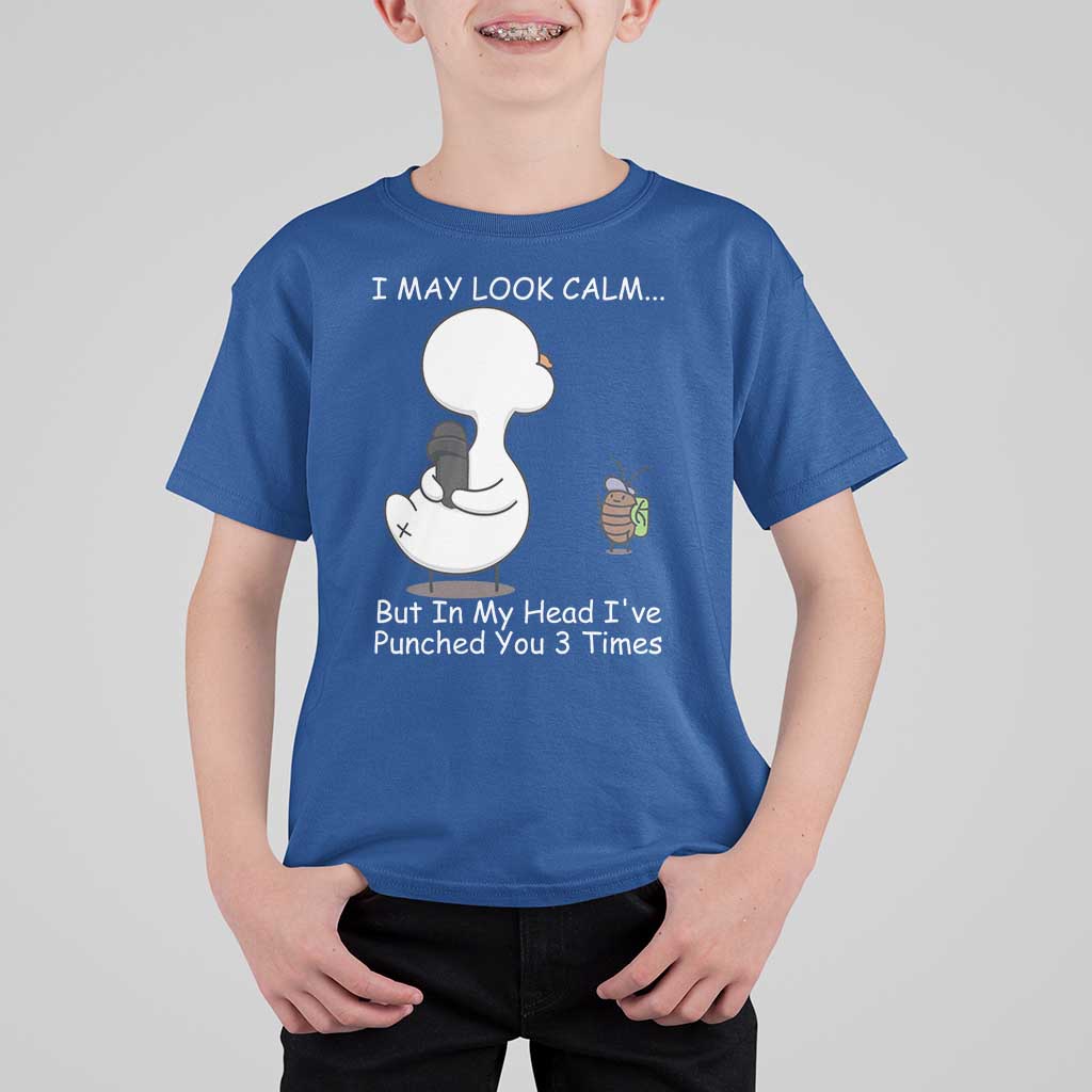 Duck Sarcastic Farm T Shirt For Kid In My Head I Have Pecked You 3 Times - Wonder Print Shop