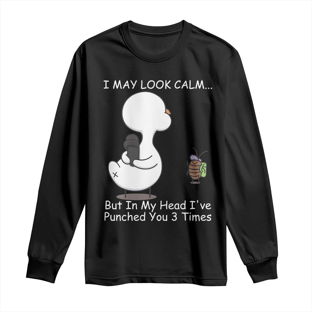 Duck Sarcastic Farm Long Sleeve Shirt In My Head I Have Pecked You 3 Times - Wonder Print Shop