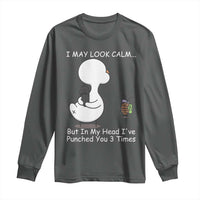 Duck Sarcastic Farm Long Sleeve Shirt In My Head I Have Pecked You 3 Times - Wonder Print Shop