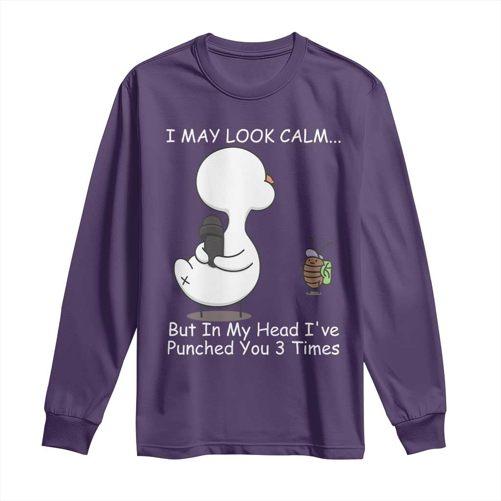 Duck Sarcastic Farm Long Sleeve Shirt In My Head I Have Pecked You 3 Times - Wonder Print Shop