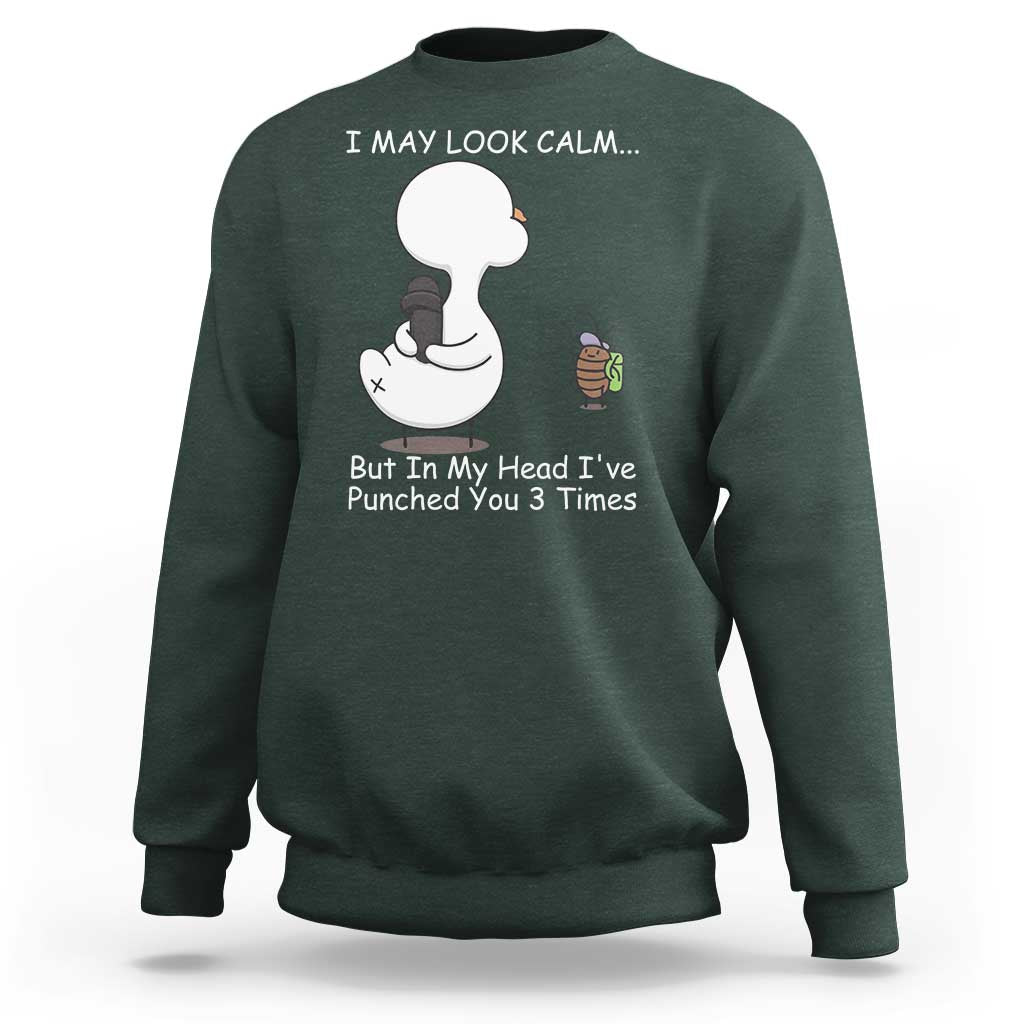Duck Sarcastic Farm Sweatshirt In My Head I Have Pecked You 3 Times - Wonder Print Shop