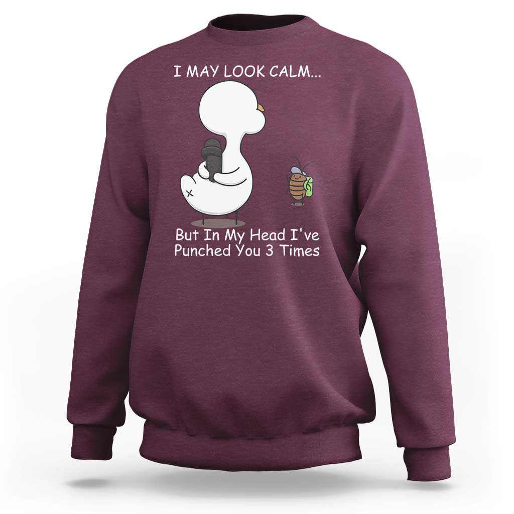 Duck Sarcastic Farm Sweatshirt In My Head I Have Pecked You 3 Times - Wonder Print Shop