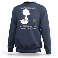 Duck Sarcastic Farm Sweatshirt In My Head I Have Pecked You 3 Times - Wonder Print Shop